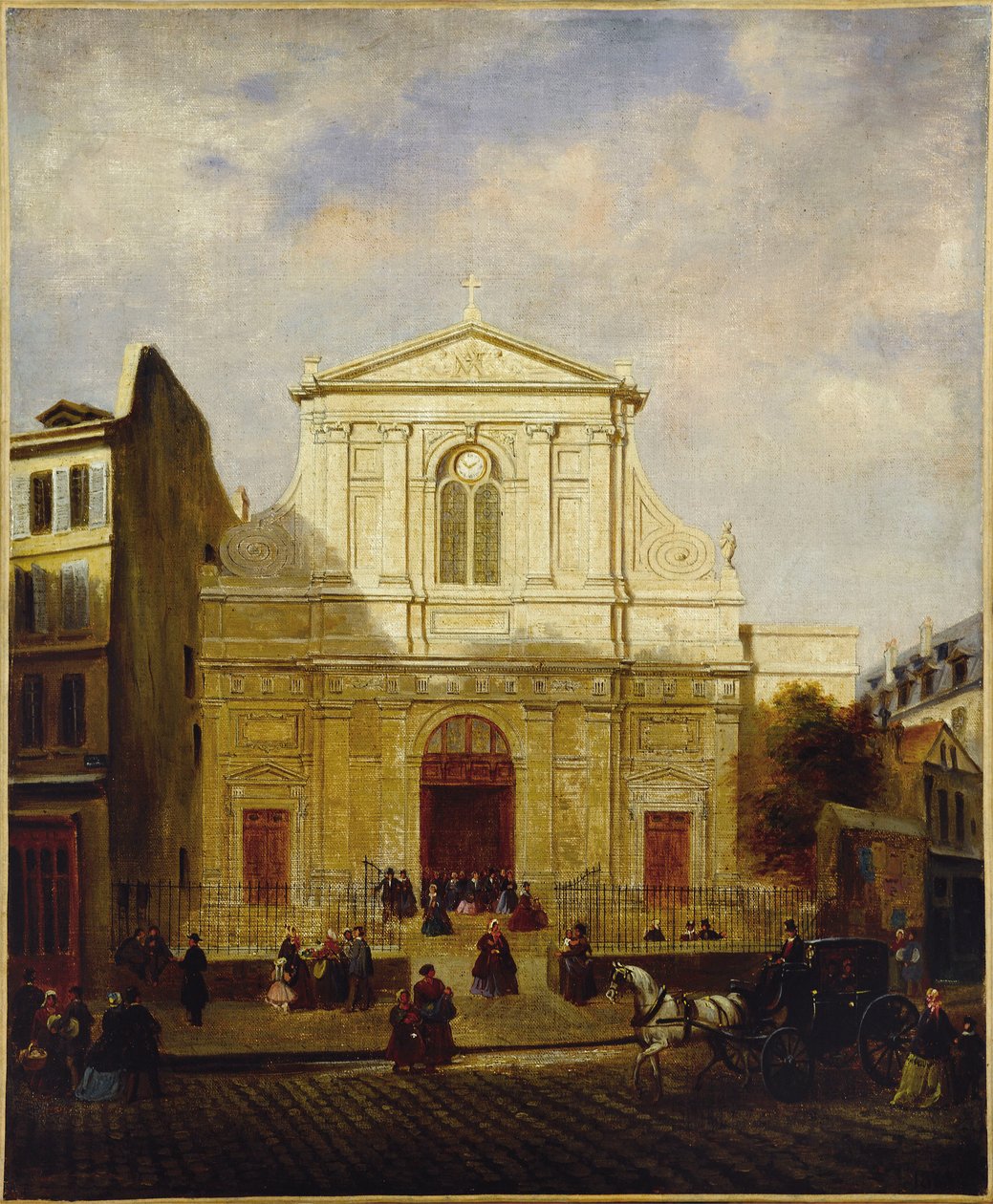 Facade af kirken Blancs-Manteaux af French School