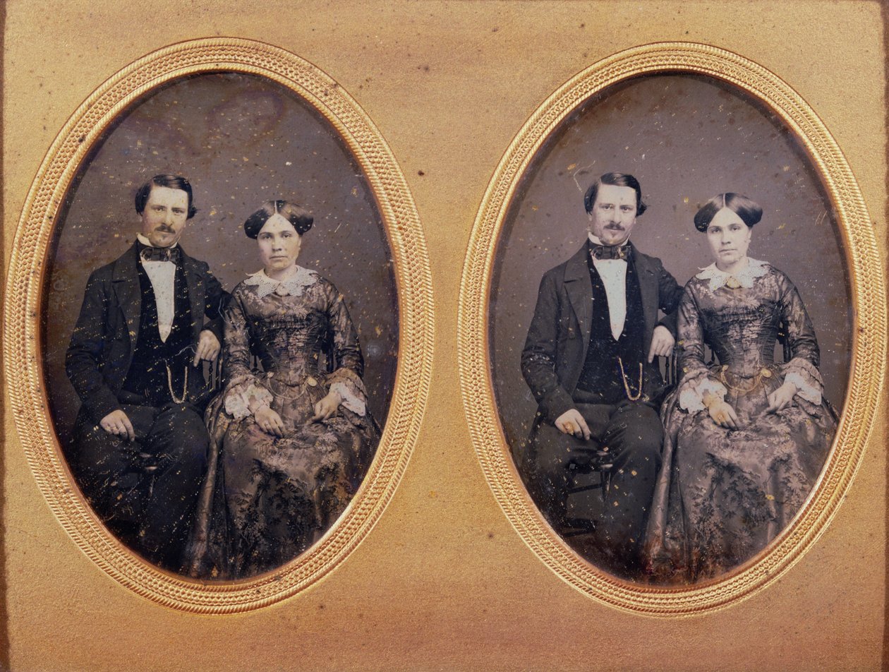 Familiegruppe, ca. 1840 (daguerreotypi) af French School