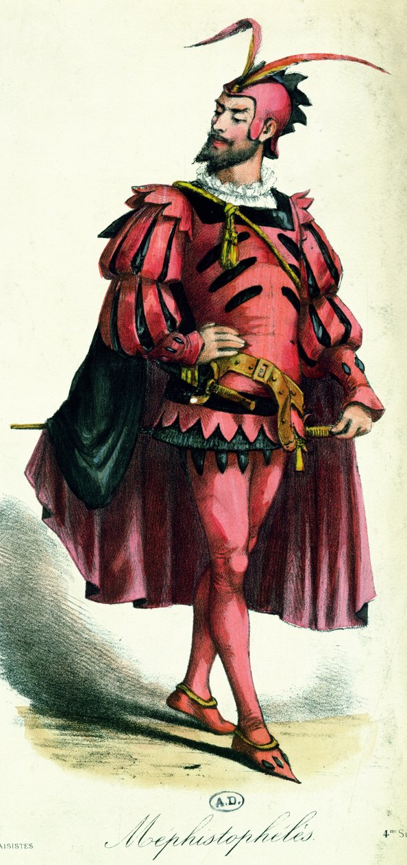 Fancy dress kostume til Mephistopheles, fra LArt du Travestissement af Leon Salut, 1885 af French School