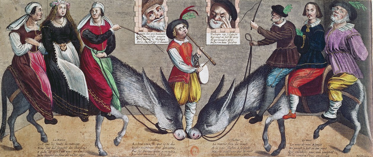 Farce iscenesat ca. 1600 i Theatre of the Hotel de Bourgogne af French School