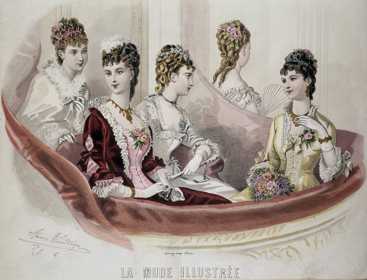 Mode Kvinder - i “” Fashion Illustrated””, sd. 2. halvdel af 1800-tallet. af French School
