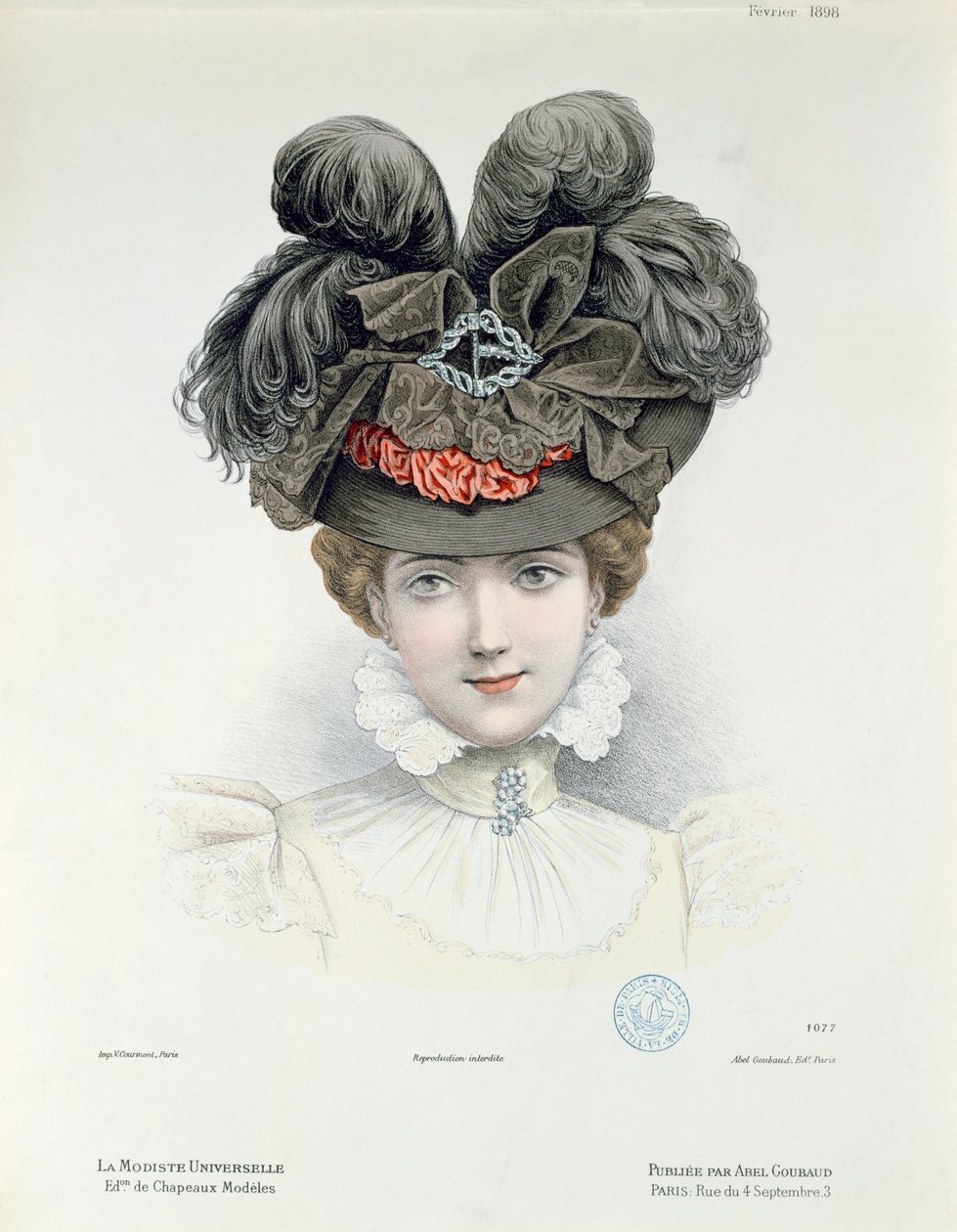 Modeplade fra La Modiste Universelle, februar 1898 af French School