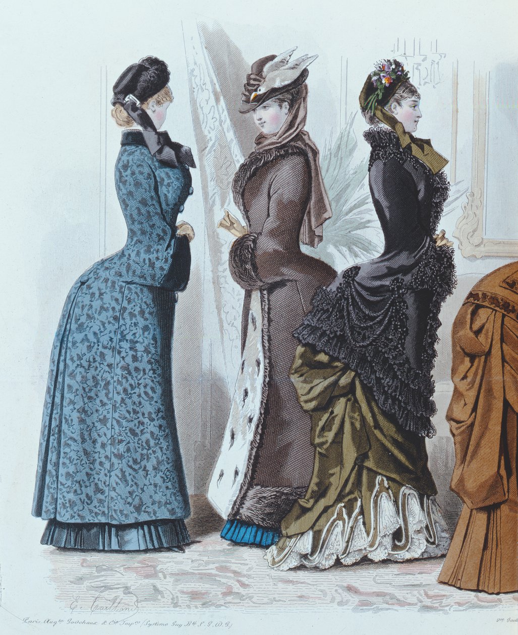 Modetallerken fra Le Moniteur de la Mode, 1882 af French School