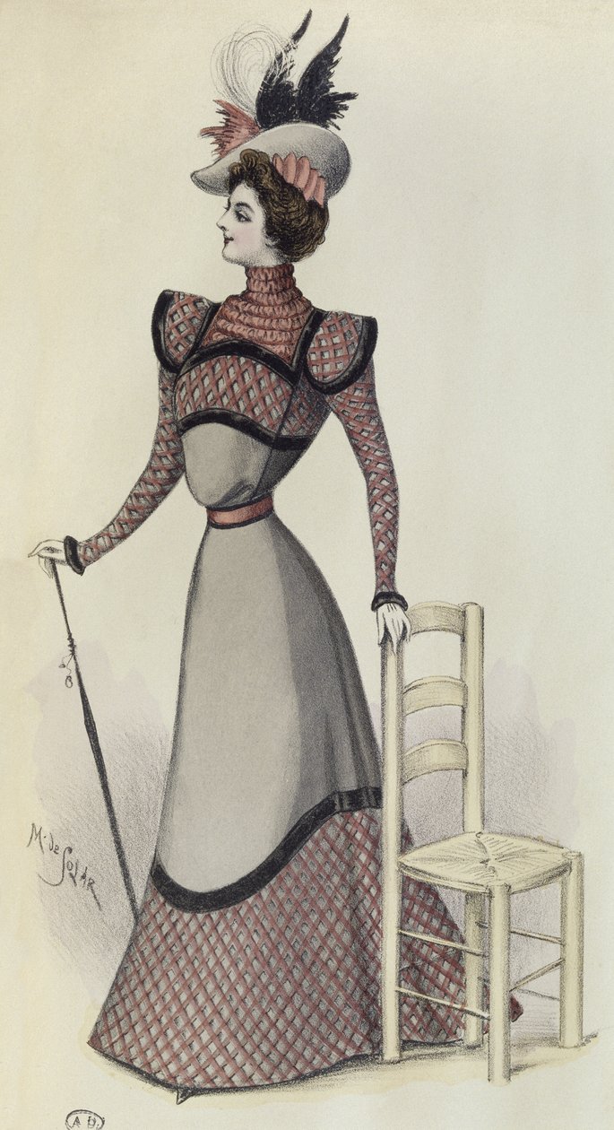 Modeplade, illustration fra La Nouvelle Mode, 1897 af French School