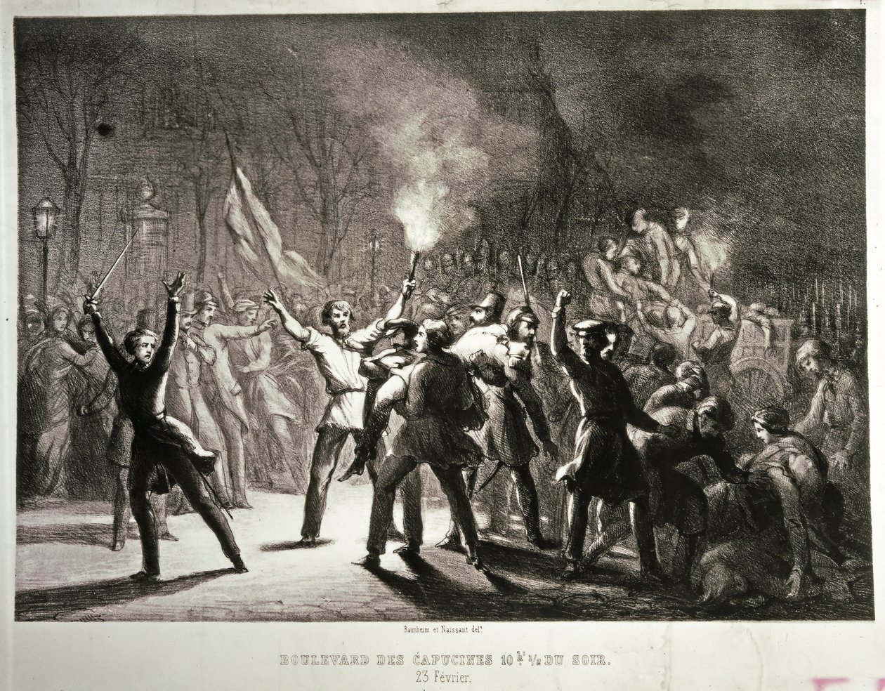 Februarrevolutionen 1848 (litografi) af French School