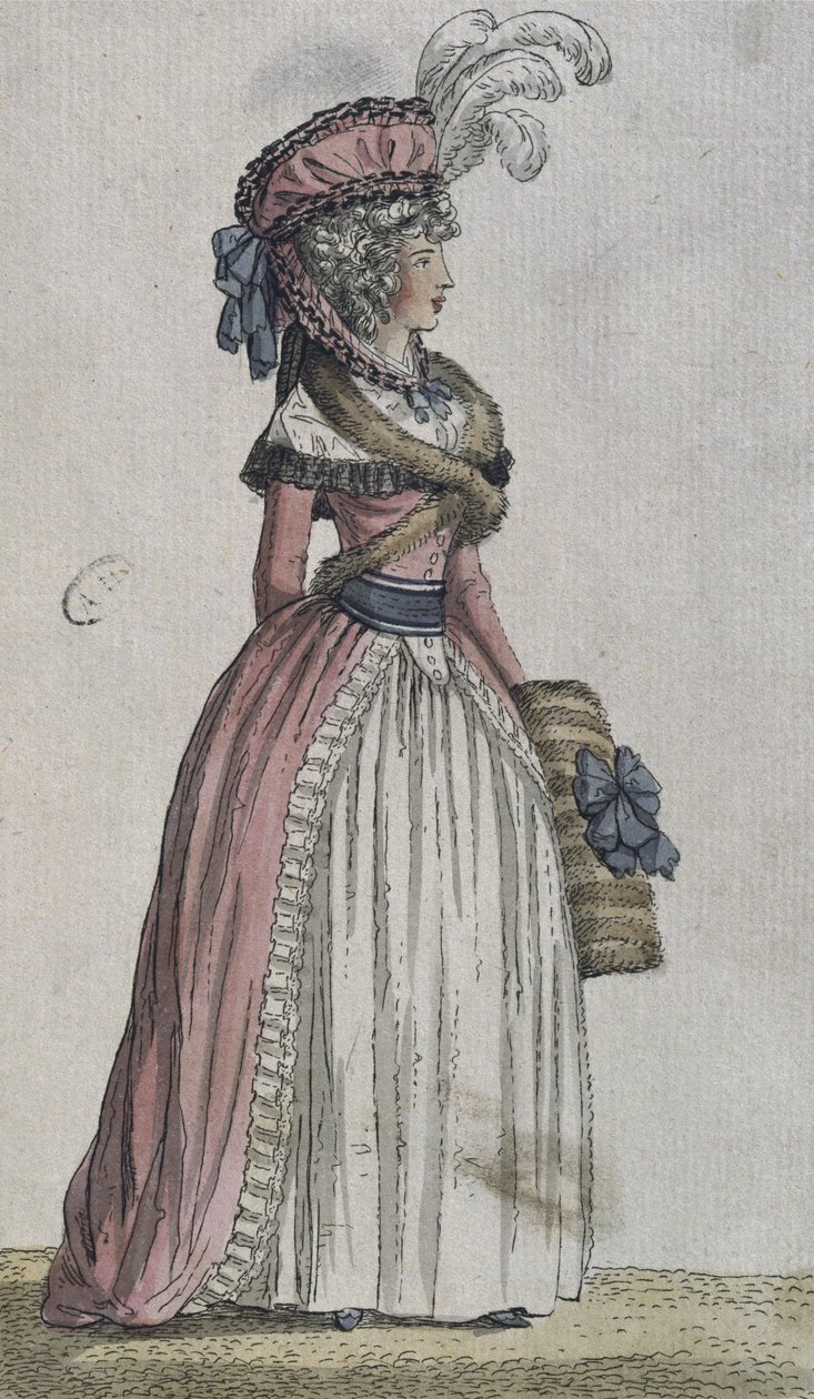 Kvindelig kostume (farvegravering) af French School