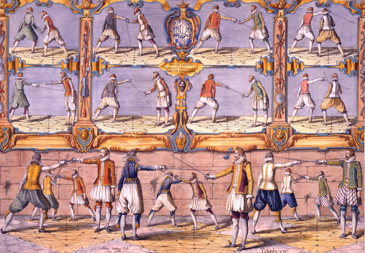 Fægtning, fra Academie de lEspée af Girard Thibault, udgivet 1630 af French School