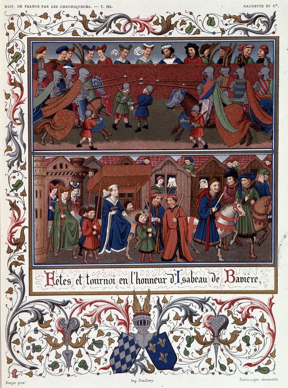 Festivaler og turneringer til ære for Isabeau (Isabelle, Elisabeth) af Bayern (1371-1435) af French School