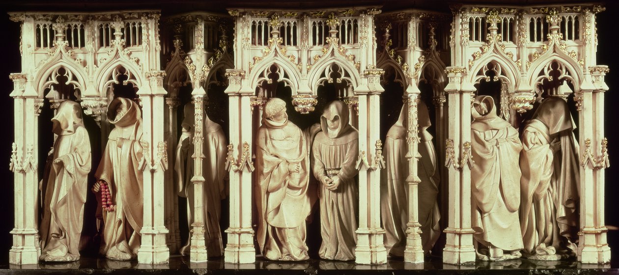 Figurer af munke fra graven af Filip den Dristige, hertug af Bourgogne (1342-1404), af Jean de Marville (d.1389), Claus Sluter (d.14056) og Claus de Werve (ca. 1380-1439), bestilt for klostret o af French School