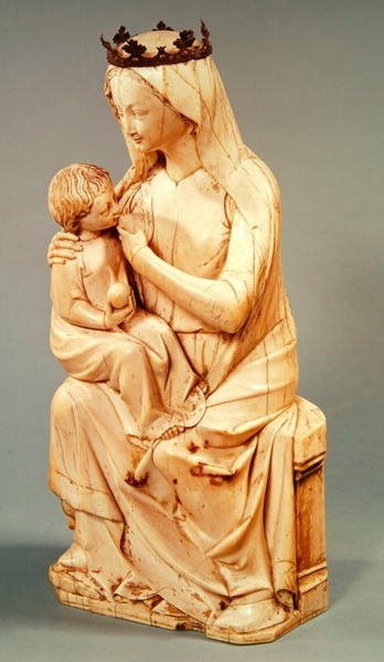 Figur af Jomfruen, der ammer det spæde Kristus, fra Lisieux af French School