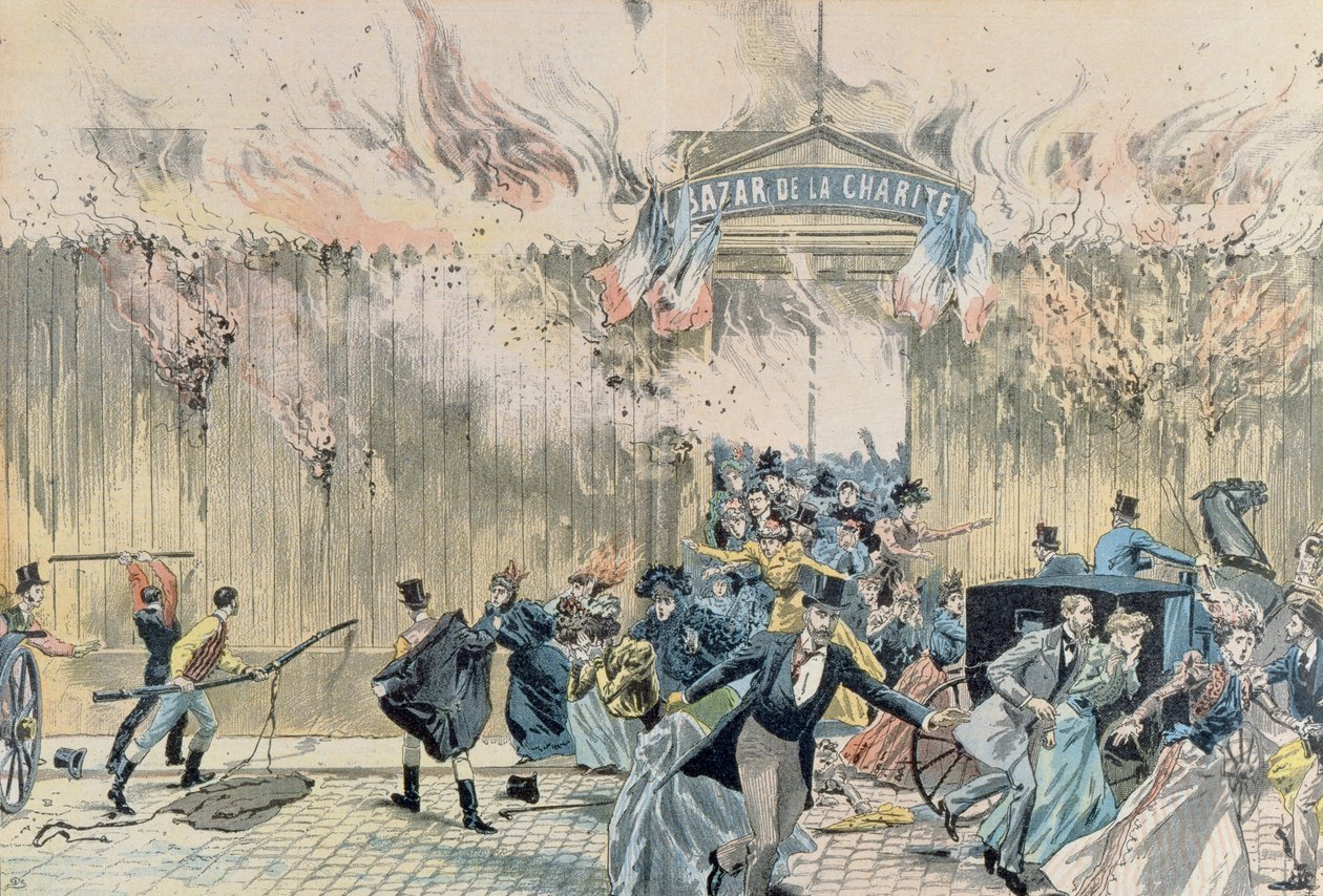 Brand ved Bazar de la Charite, 4. maj 1897, fra Le Pelerin, 1897 af French School