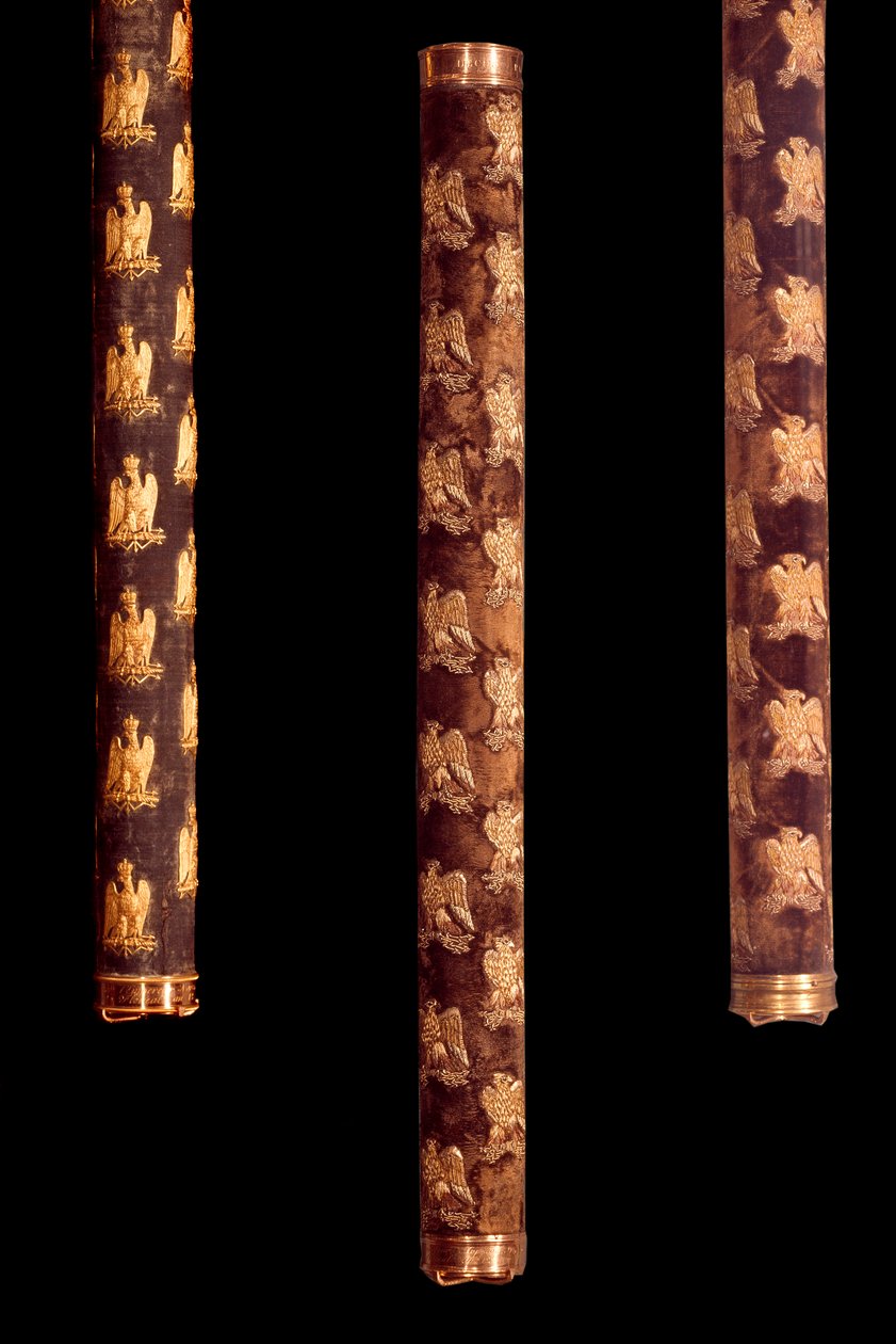 First Empire marechal sticks. Fremstillet af træ, guld og fløjl. 1804-1814. Paris, Musee de l