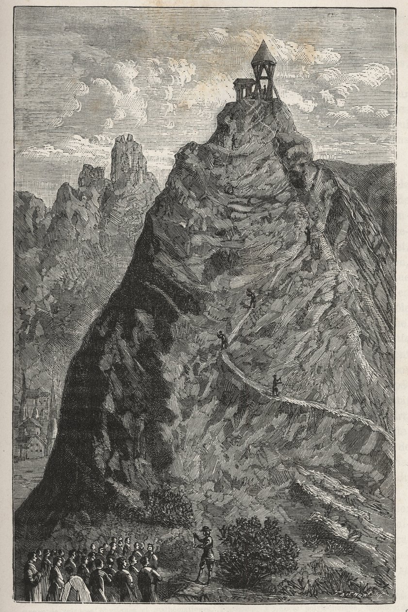 Florin Perier laver et eksperiment med Torricelli på toppen af Puy de Dome, den 19. september af French School