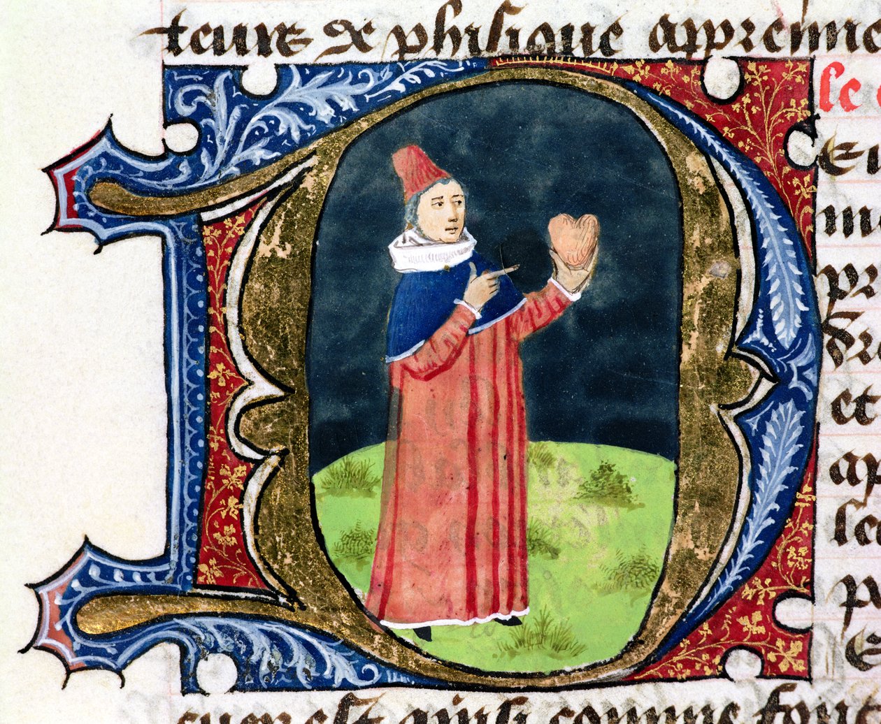 Fol.38v The Heart, fra Traite de Medecine af Aldebrande de Florence, 1356 af French School