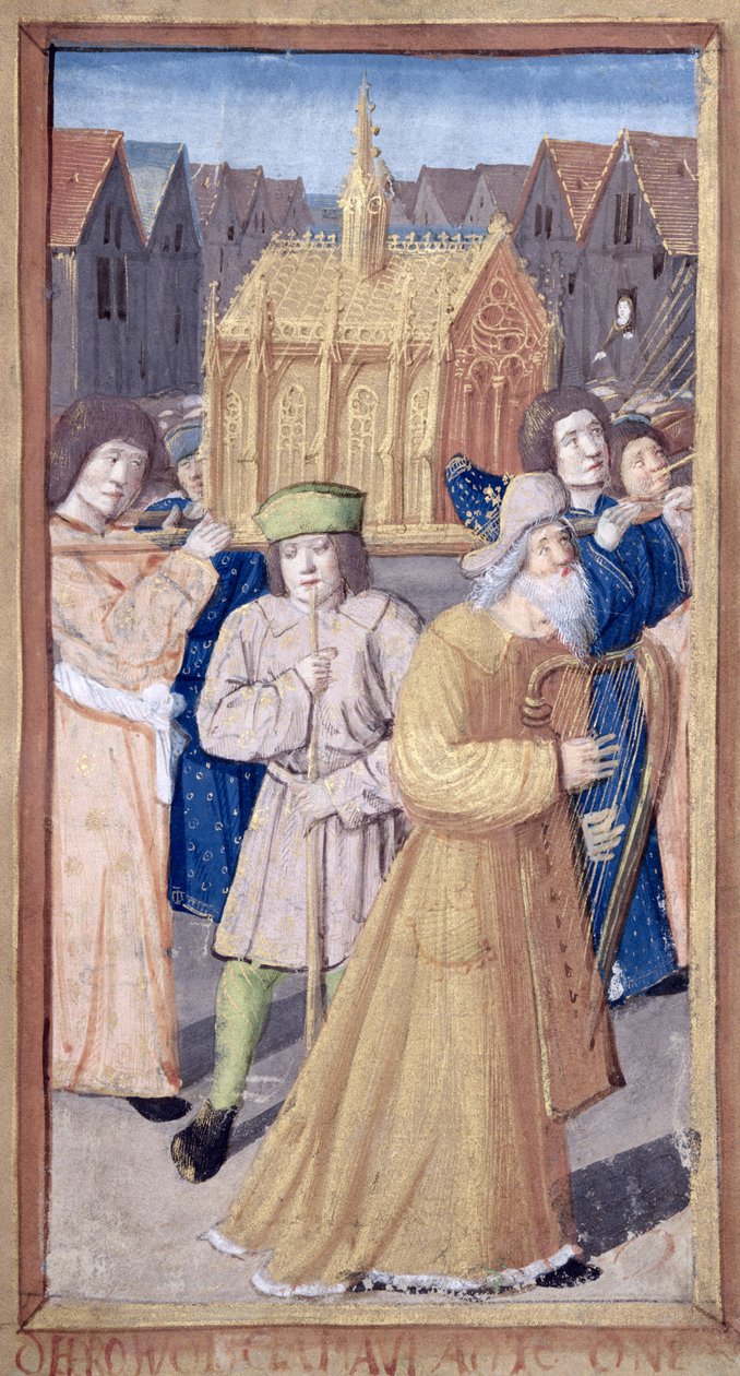 Fol.56r David og Pagtens Ark, fra Heures a lUsage de Rome af French School