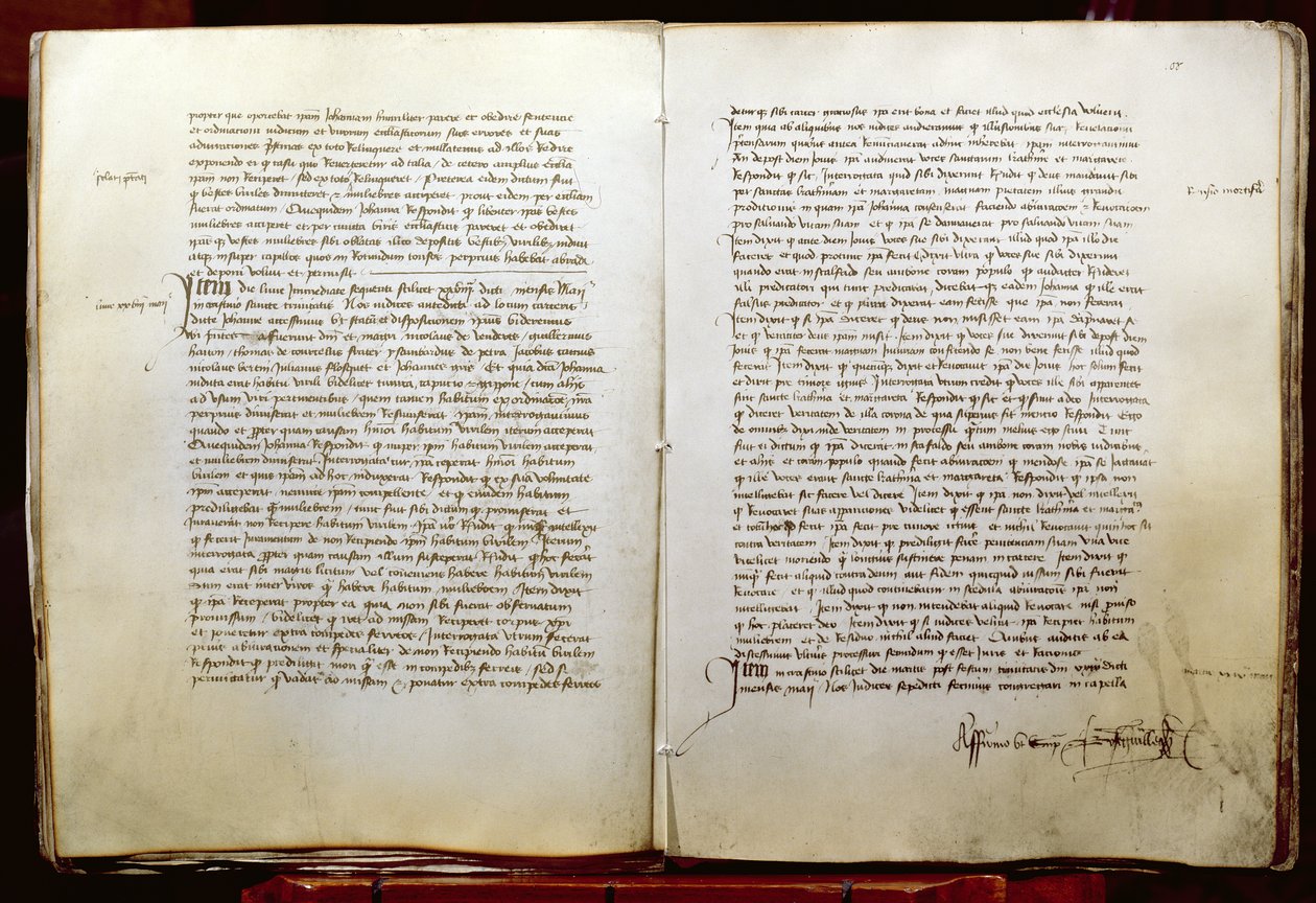 Folio 108 fra The Trial of Relapse of Jeanne d