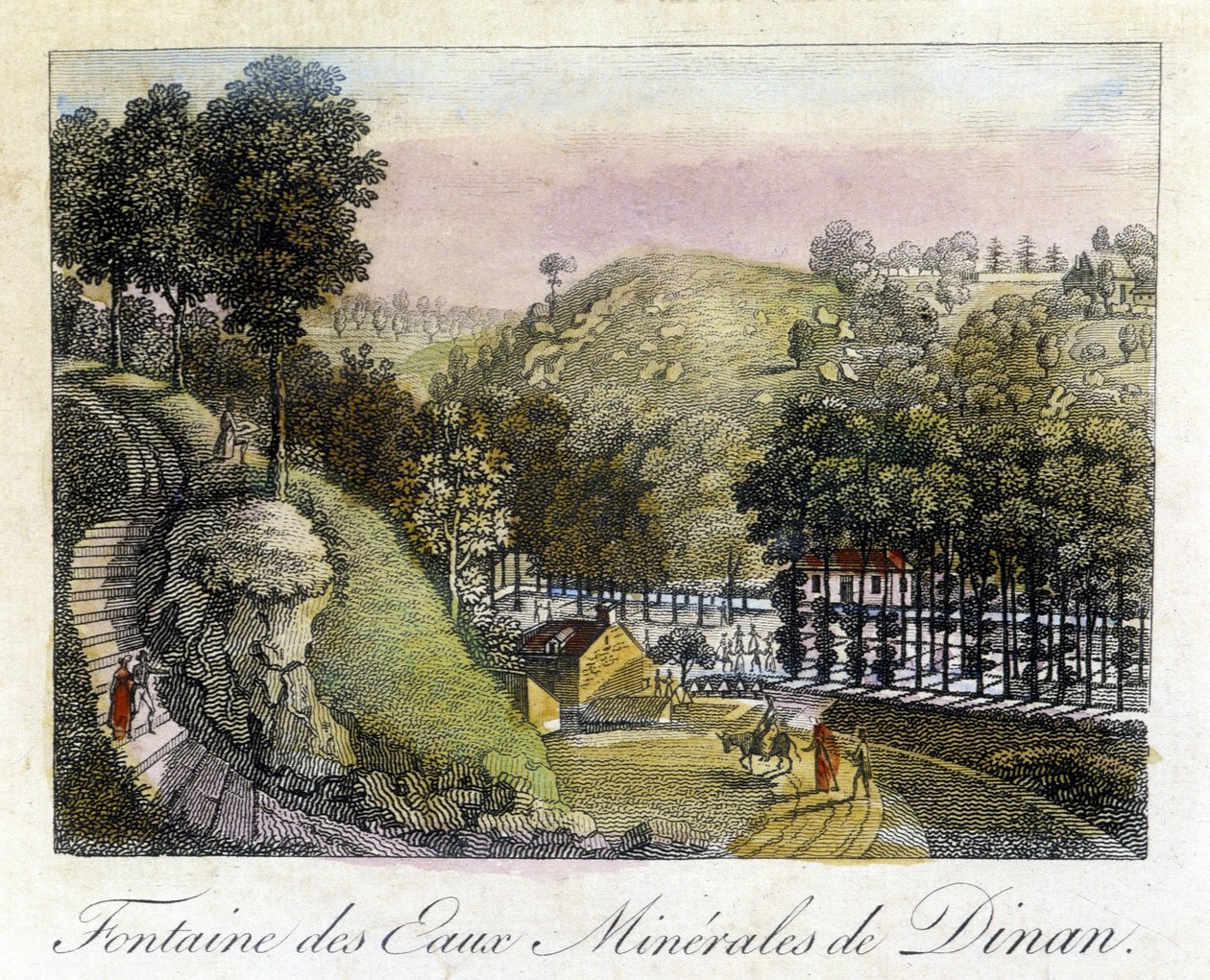 Springvand med mineralvandet i Dinan af French School