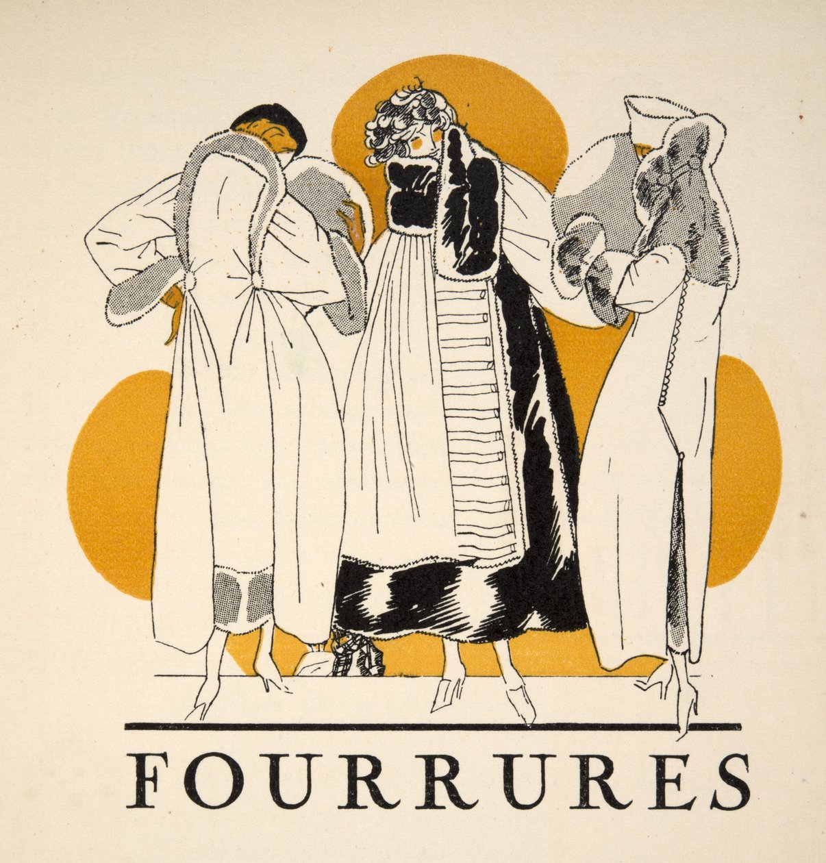 Pelse fra Gazette de Bon Ton, pub. 1920 (stenciltryk) af French School