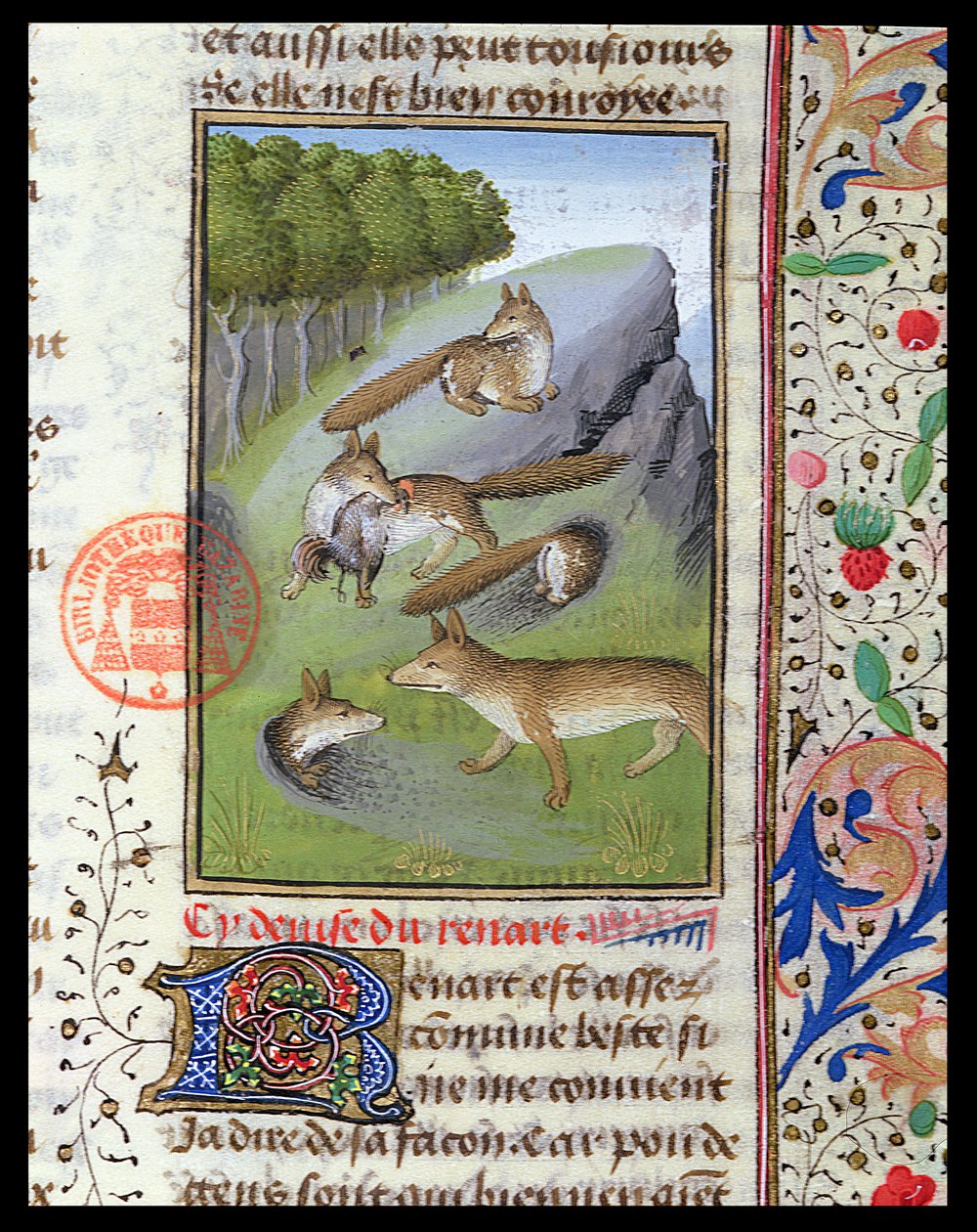 Ræve, fra Livre de la Chasse af Gaston Phebus af French School