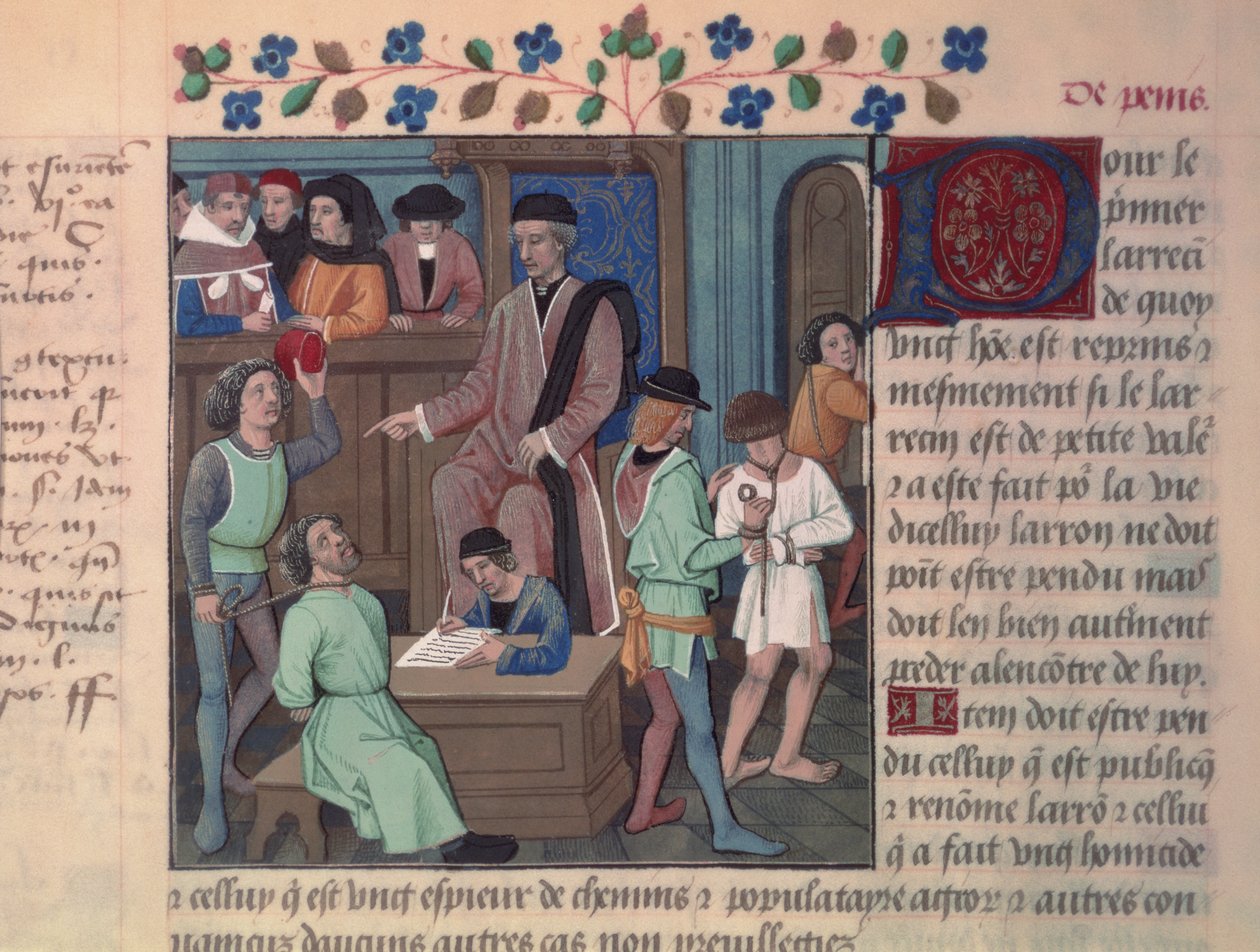 Fr 4367 f.55v En dommer, der afhører fanger af French School
