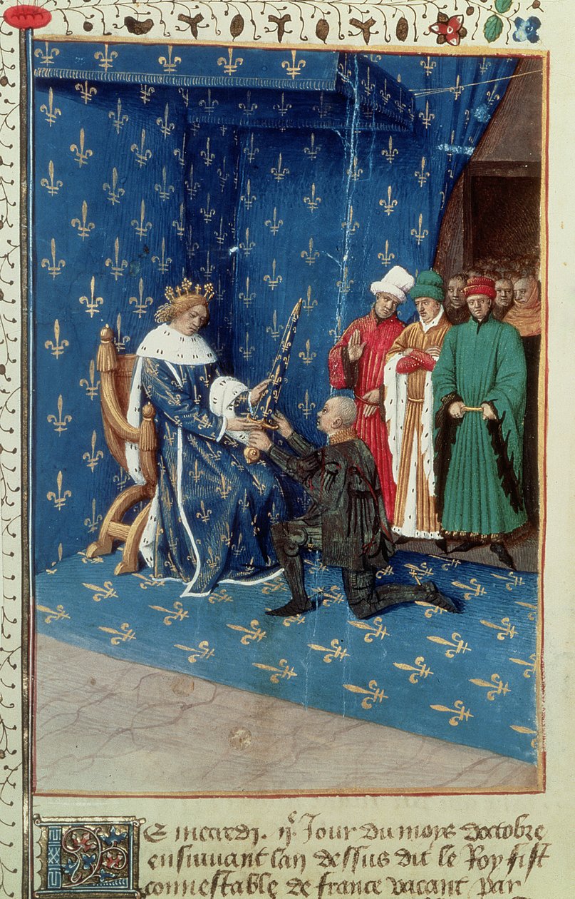 Fr 6465 f.434v Charles V (1338-80) Ridder af konvertiten Bertrand Duguesclin, oktober 1390 af French School