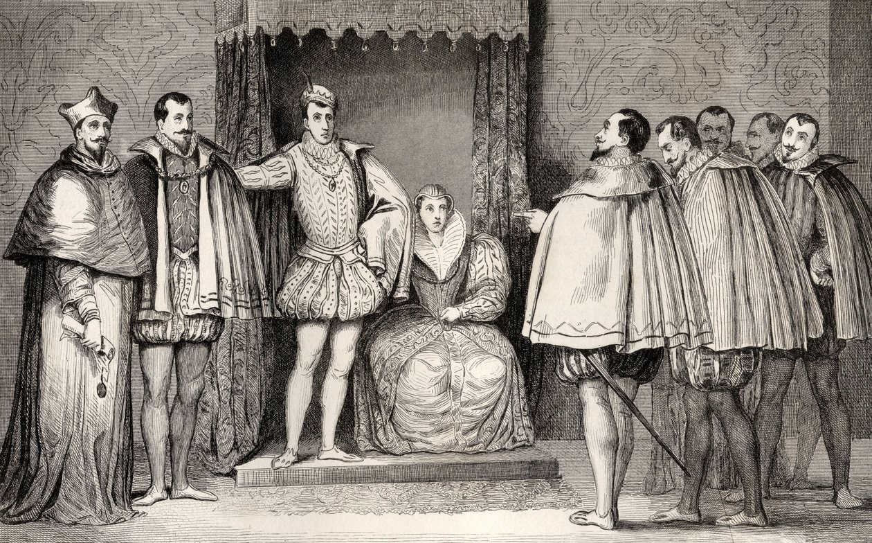 Francois II (1544-60) fortæller de parlamentariske deputerede, at hertugen af Guise og kardinalen vil regere staten, fra 