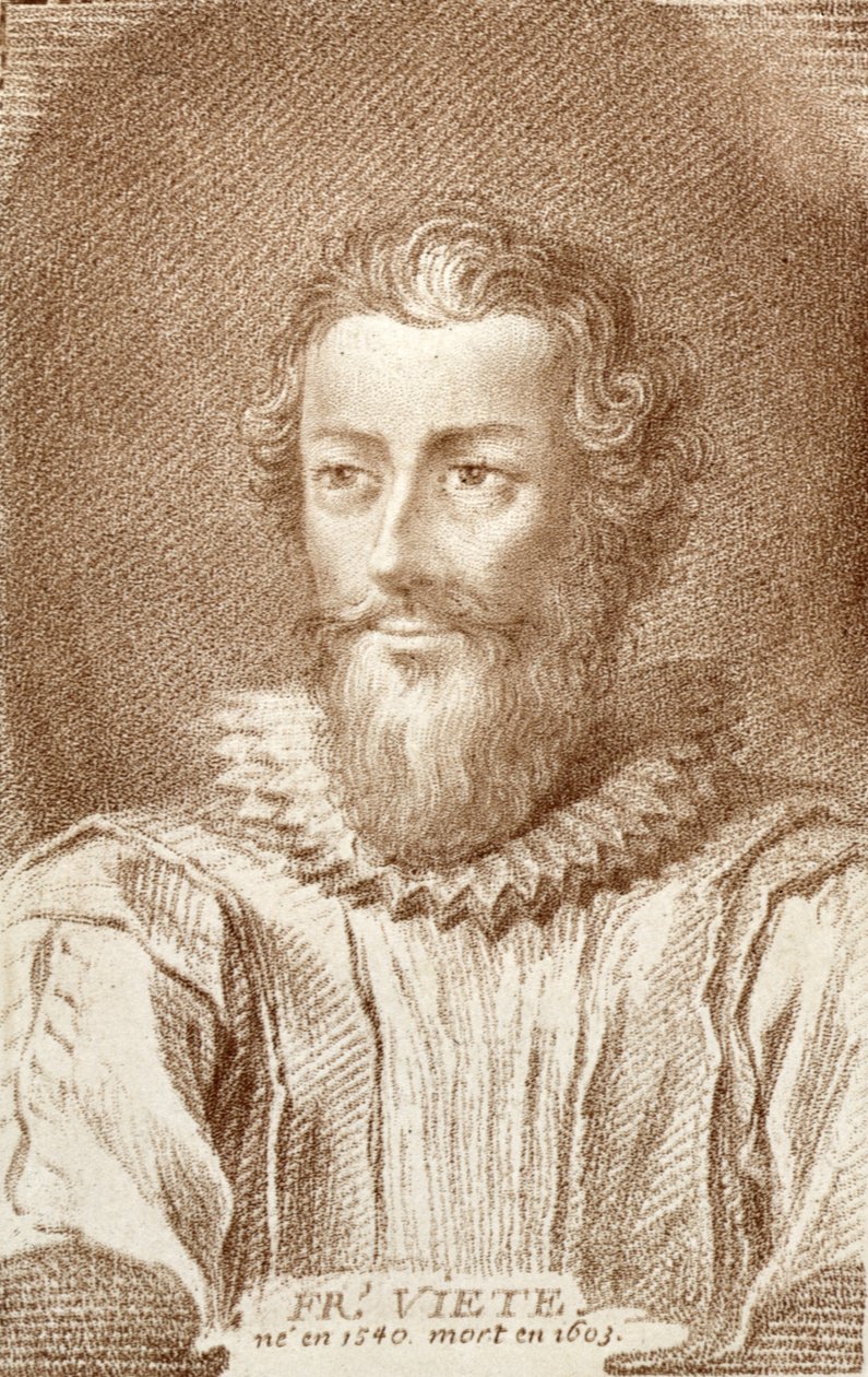 Francois Viete (1540-1603), illustration fra Histoire des Mathematiciens af Alexandre Saverien (1720-1805), udgivet i Paris 1766 af French School