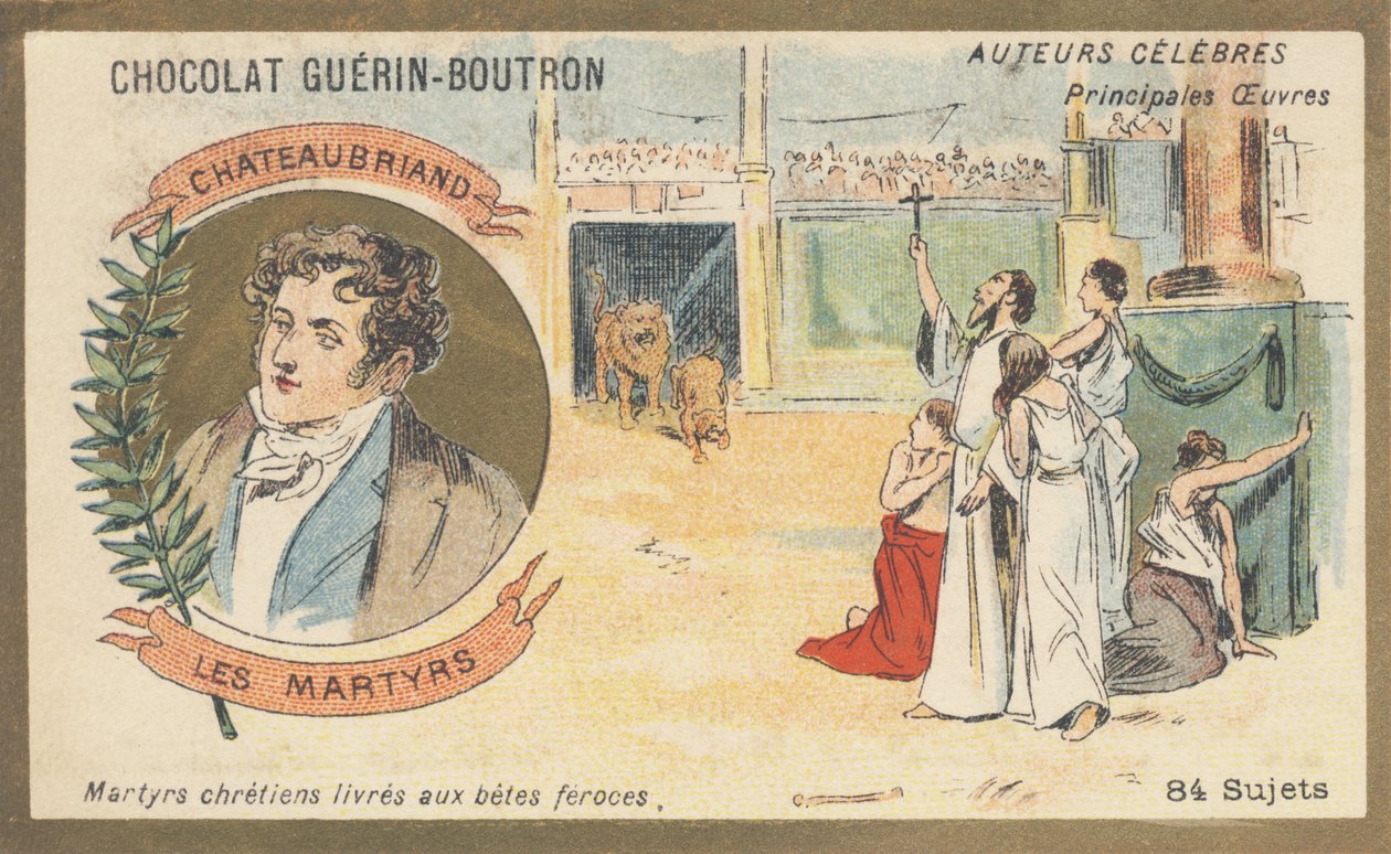 François-Rene, Viscount of Chateaubriand (1768-1848), fransk forfatter og politiker, forfatter til "Les Martyrs" (1809) af French School
