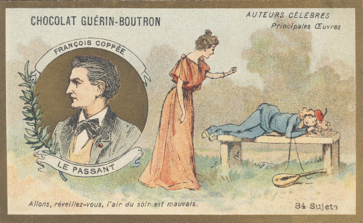 François Coppee (1842-1908), fransk digter, dramatiker og romanforfatter, forfatter til "Le passant", komedie i én akt, på vers (1869) af French School
