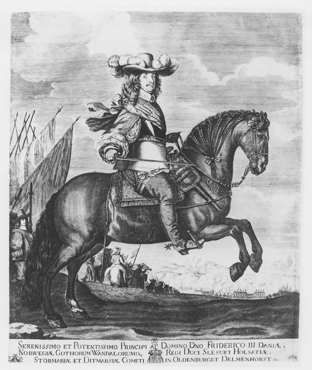 Frederik III af Danmark og Norge (stik) af French School