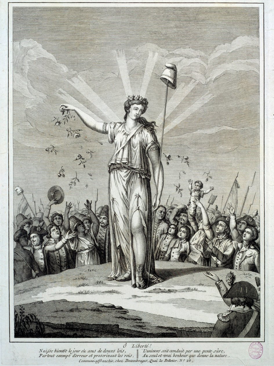 Fransk revolution: "O liberte" Hyldest til friheden. Gravering af det 18. århundredes Paris, Musee Carnavalet af French School