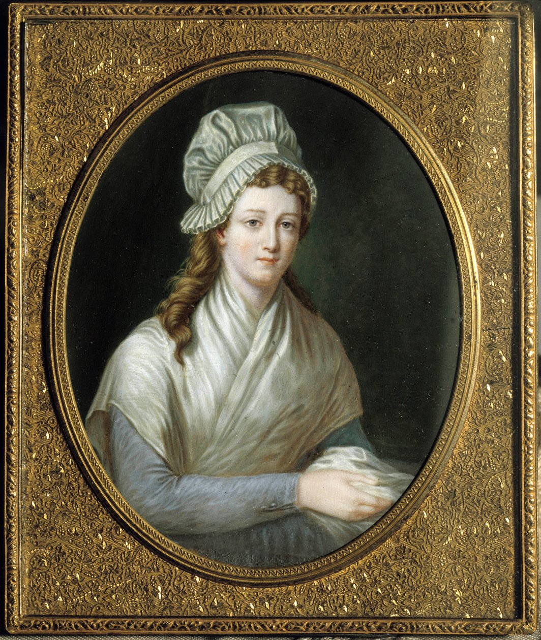 Fransk revolution: Portræt af Charlotte Corday (1768 - 1793). Anonymt fransk maleri af French School