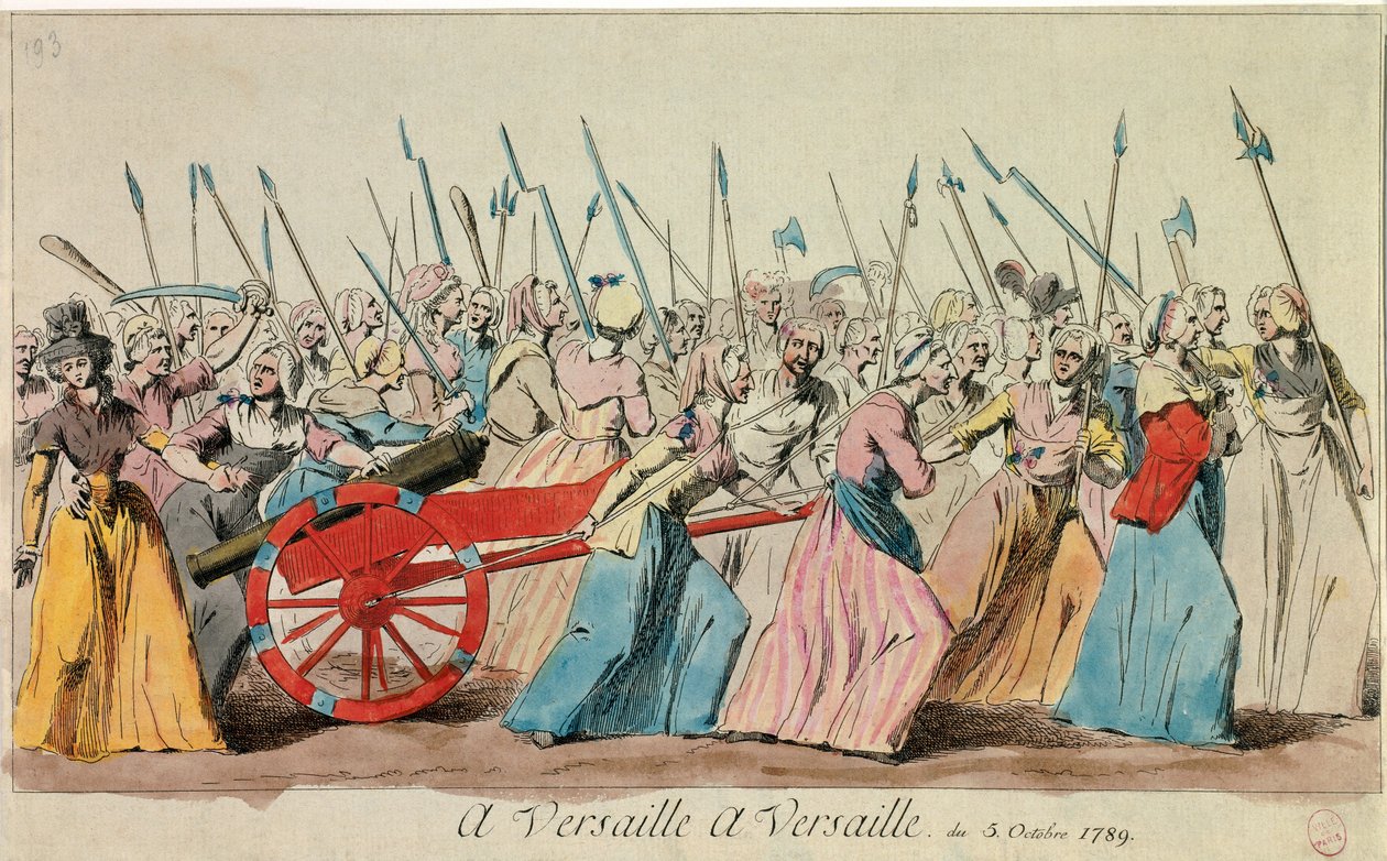Fransk revolution: "Kvindernes march i Versailles den 5. oktober af French School