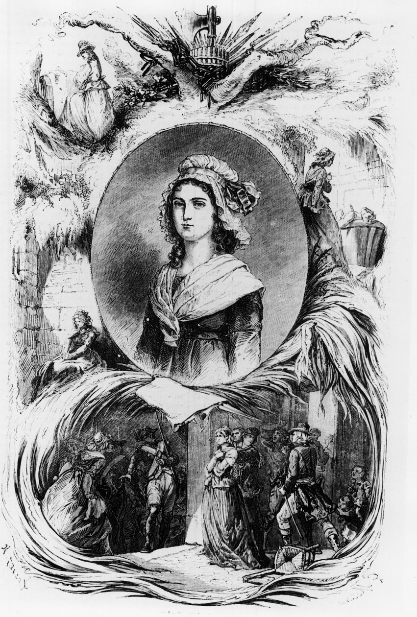 Fransk revolution: portræt af Charlotte Corday, v.1793. af French School