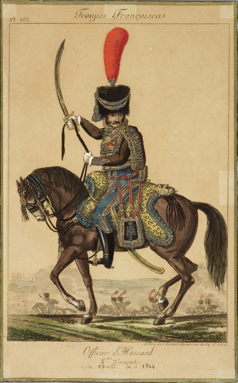 Franske tropper: en officer af husarerne, fra 1806 til 1814, udgivet af Martinet Libraire, Paris af French School