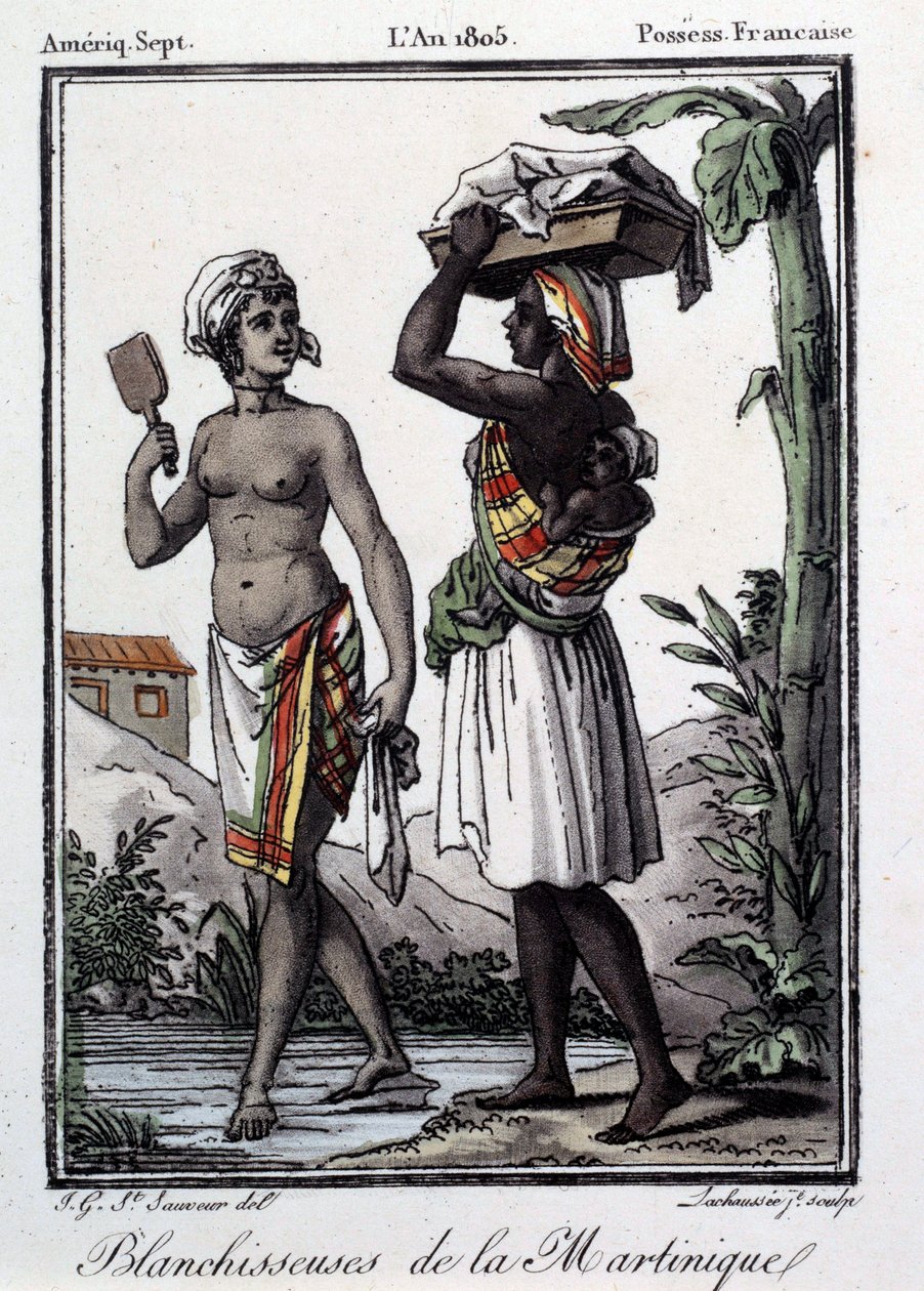 Franske kolonier: hvidtemidler fra Martinique til Vestindien. Stik fra 1805. Chartres, Museum of Fine Arts af French School