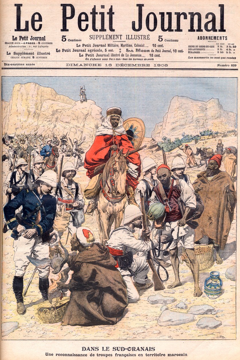 Fransk rekognosceringsekspedition i det sydlige Marokko Illustration til Le petit Journal, december 1906. af French School