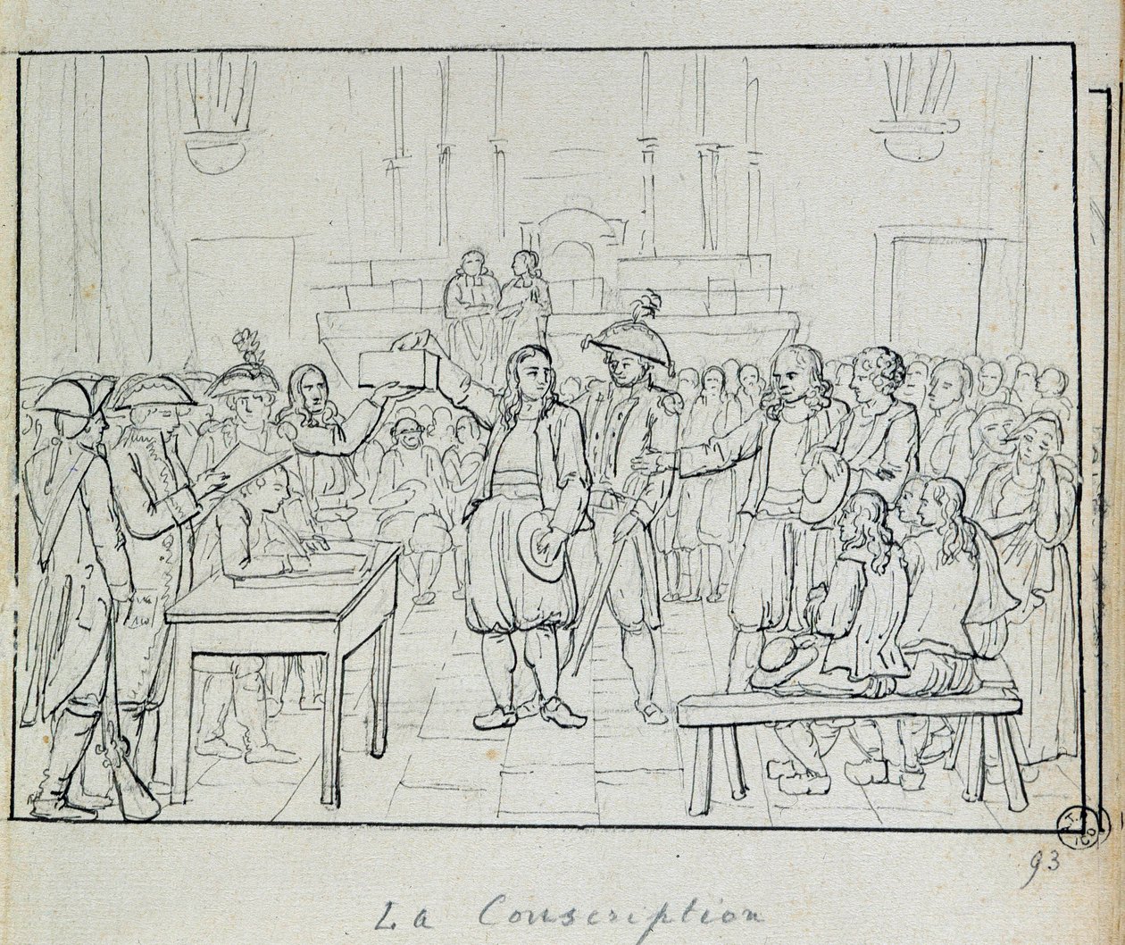 Fransk revolution: værnepligtsscene i Bretagne i 1793. Paris, Musee Carnavalet af French School