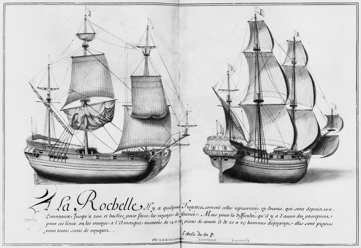 Fregatter, La Rochelle, illustration fra 
