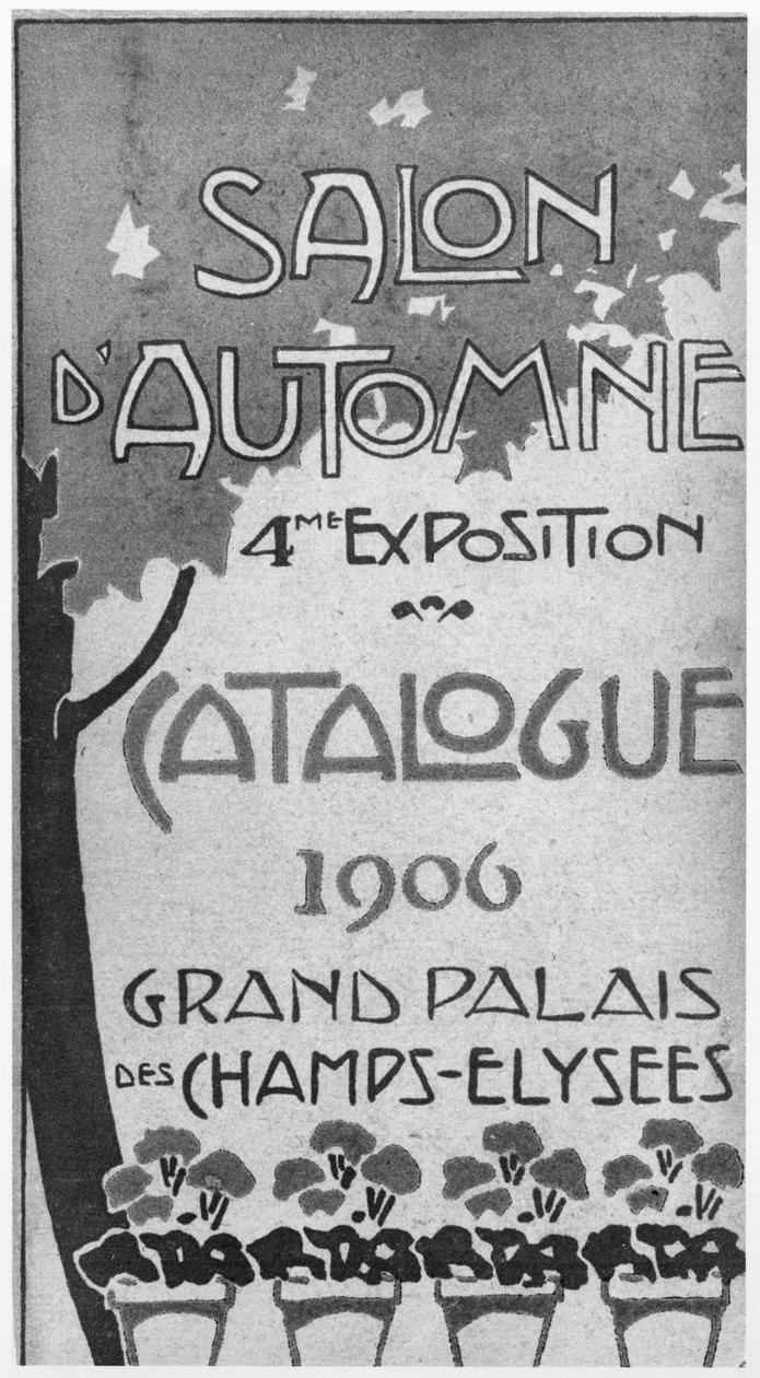 Forsideillustration af kataloget til den 4. Salon dAutomne på Grand Palais, Paris, 1906 af French School
