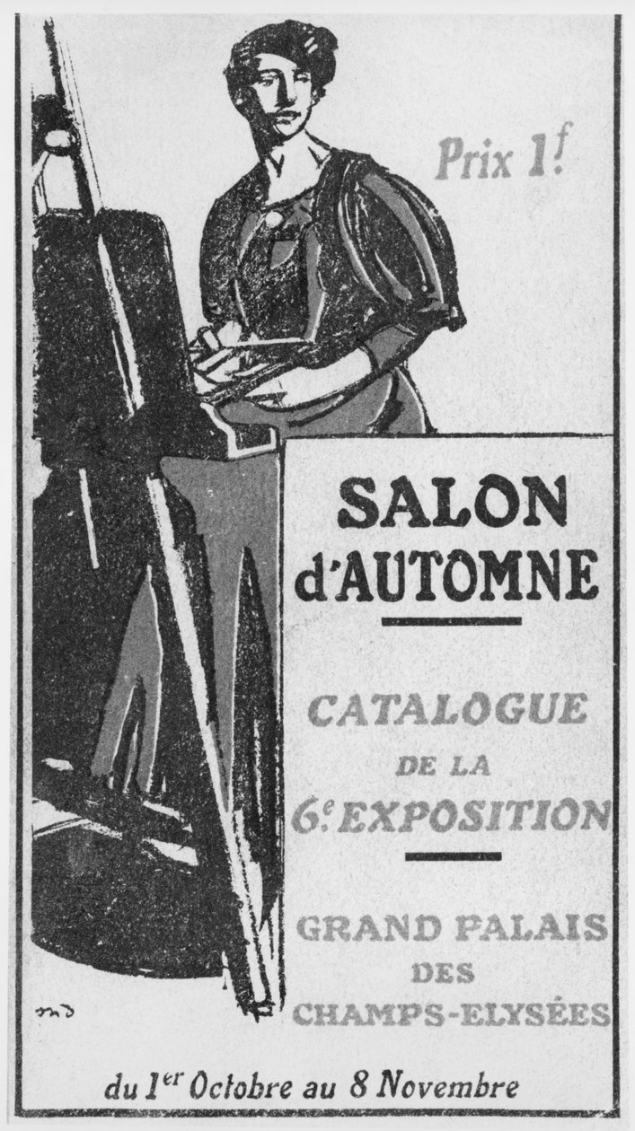 Forsideillustration af kataloget til den 6. Salon dAutomne på Grand Palais, Paris, 1908 af French School