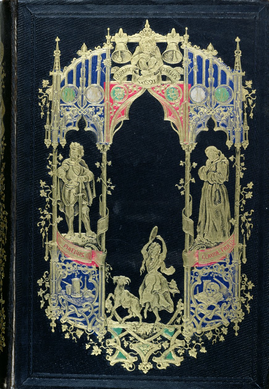 Forside på en udgave af Notre-Dame de Paris af Victor Hugo (1802-85) udgivet af Editions Perrotin, Paris, 1844 (læder og guld) af French School