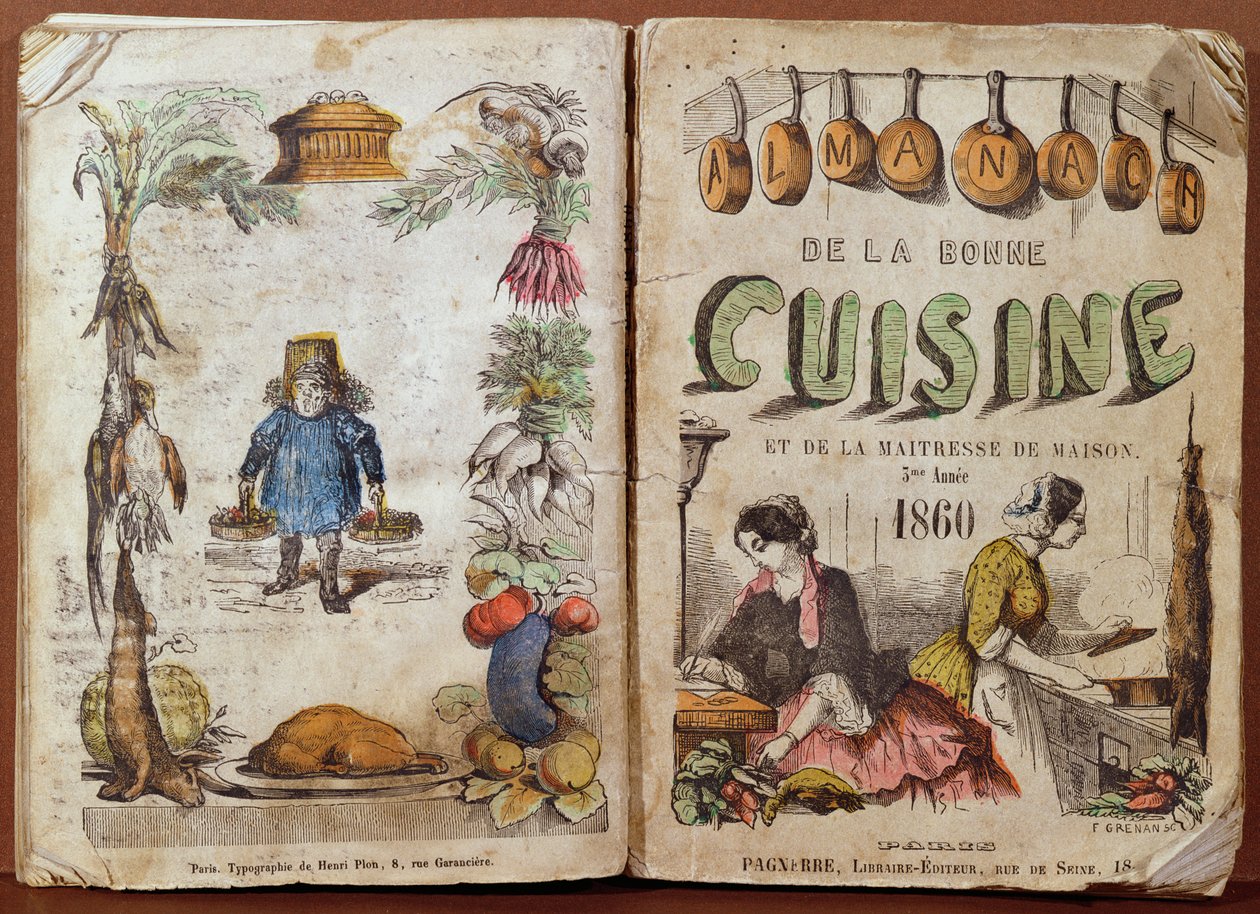 Forside af Almanach de la Bonne Cuisine et de la Mistress de Maison, 1860 af French School