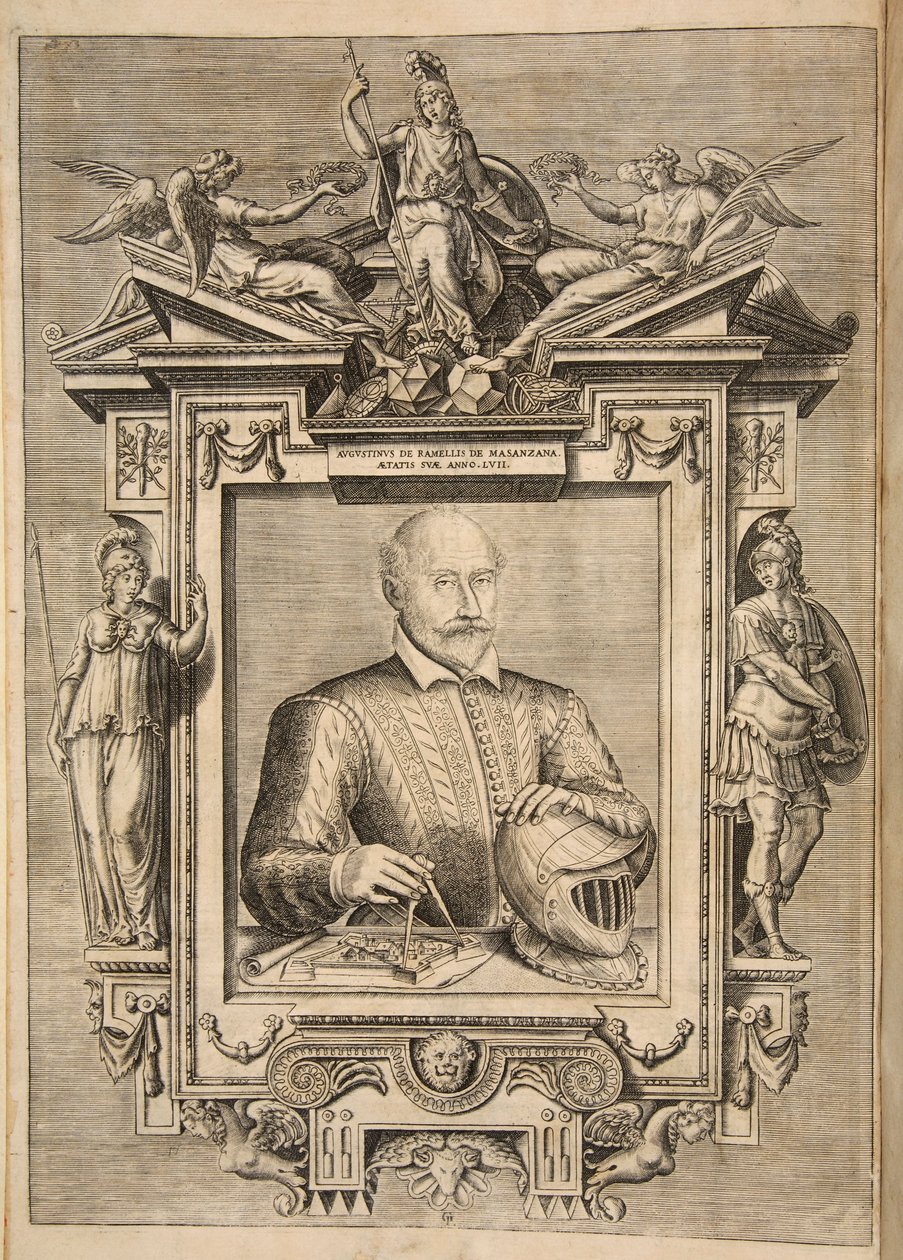 Frontispice, fra The Diverse Et Artificiose Machine af kaptajn Agostino Ramelli, pub. 1588 Engra af French School