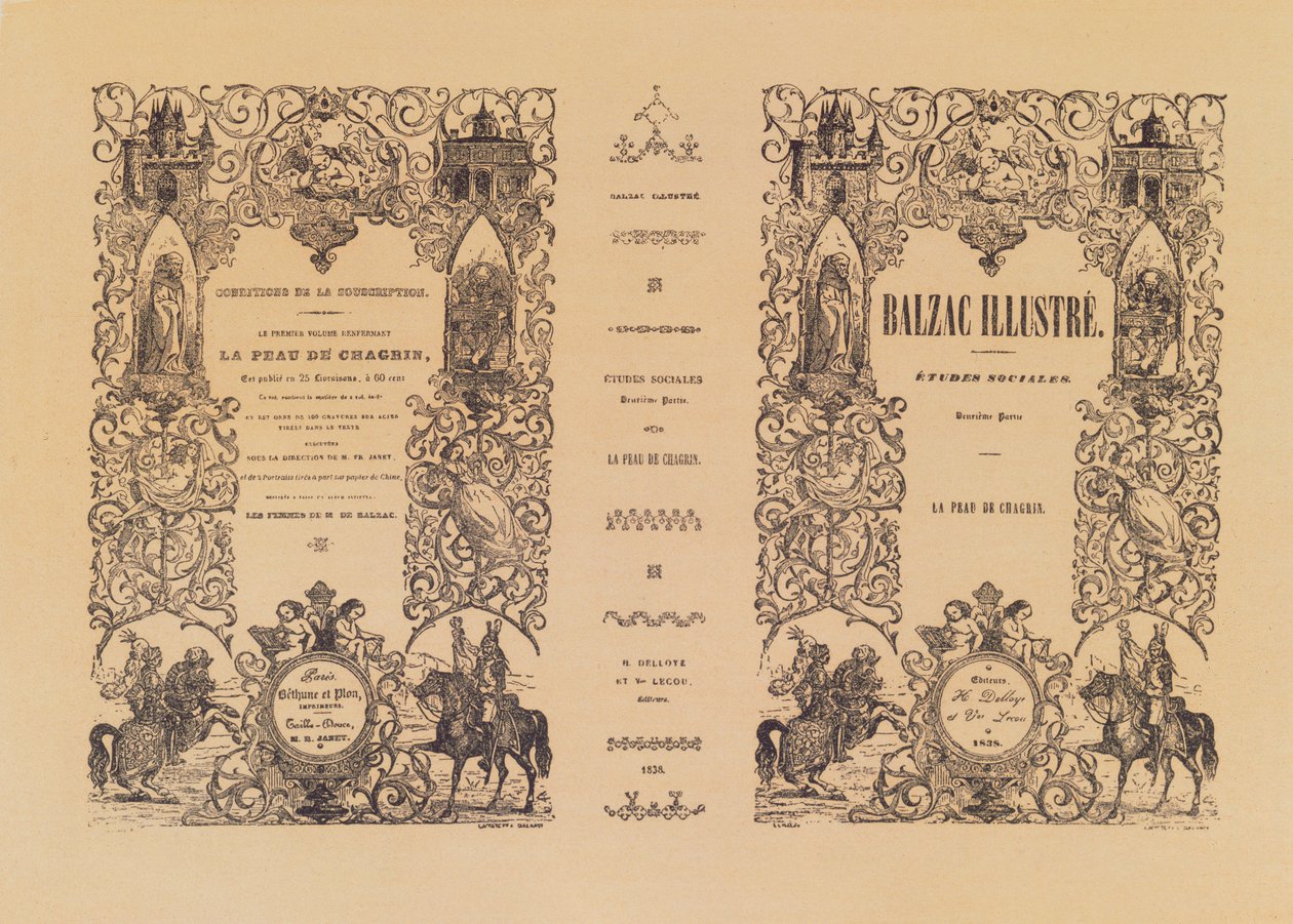 Frontispice af La Peau de Chagrin, fra en illustreret udgave af værkerne af Honore de Balzac (1799-1850) af Delloye og Lecou, 1838 af French School