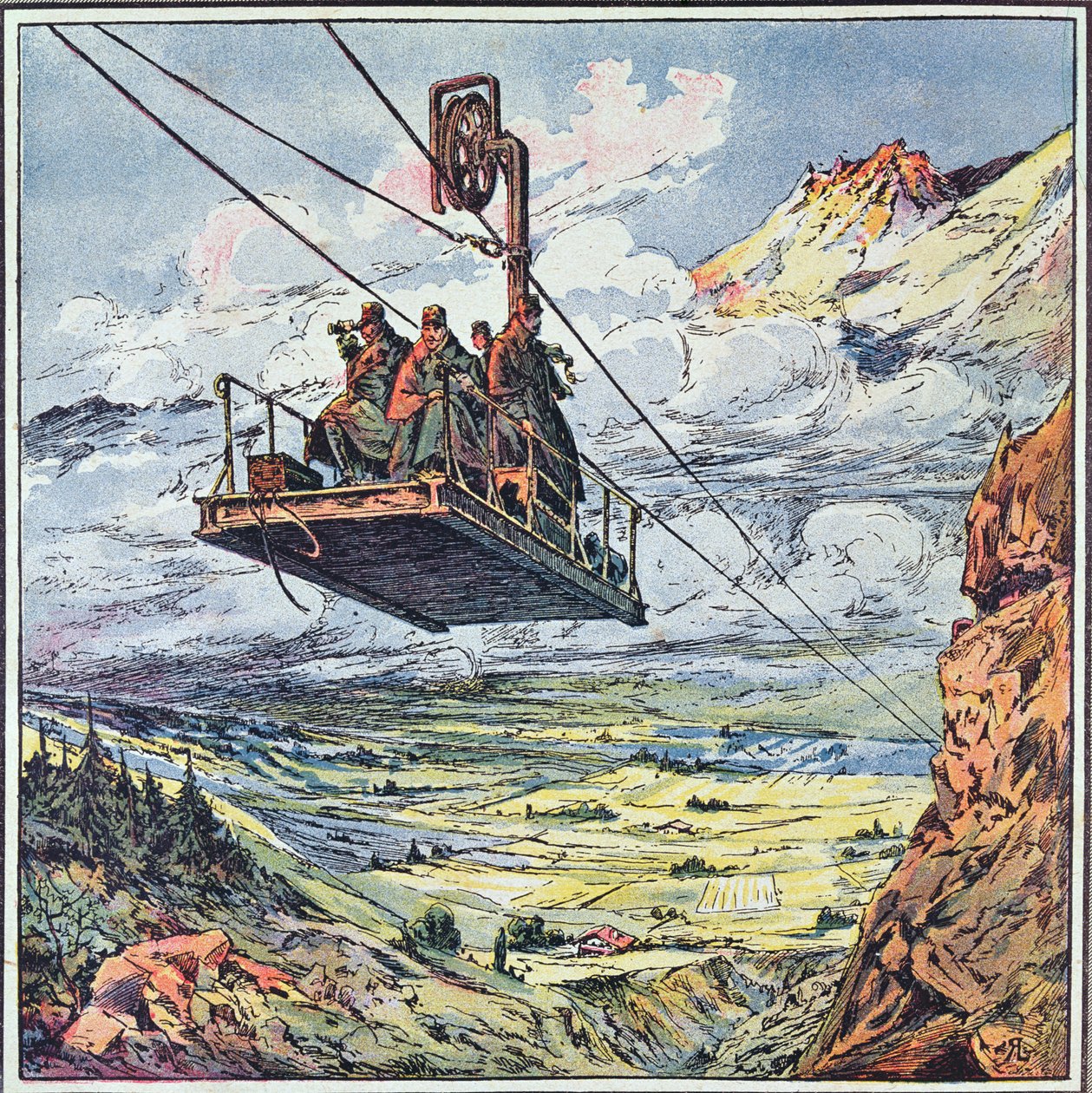 Kabelbane i de italienske alper, 1916 af French School