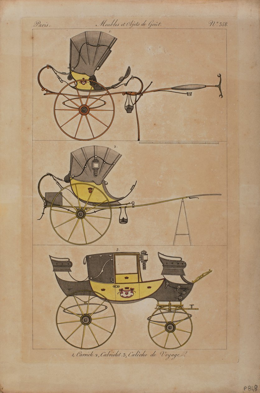 Møbler og smagsgenstande (farvet gravering) af French School