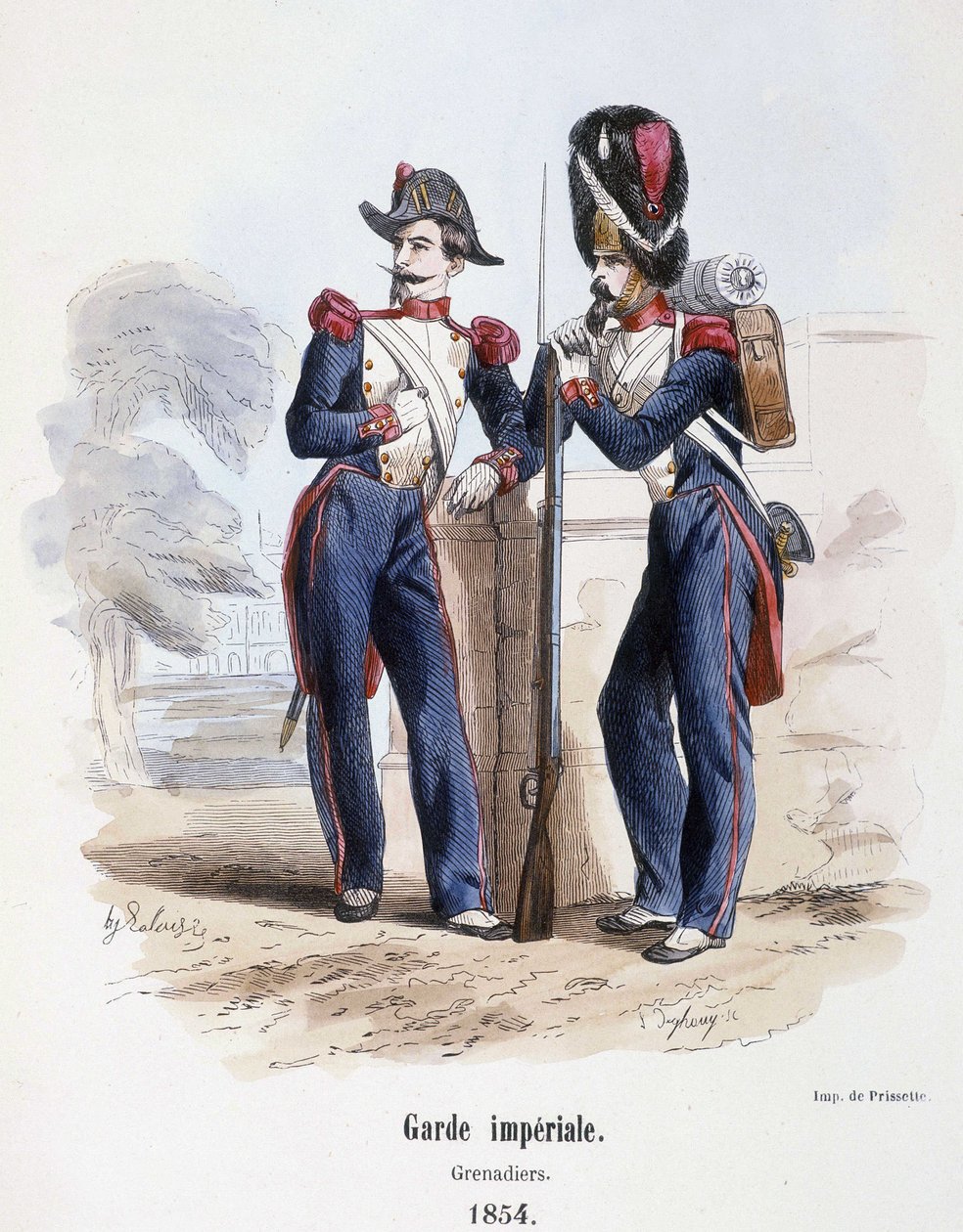 Imperial Guard: Grenadiers (1854) - i ""Hærens historie"" udg. Barber, Paris af French School