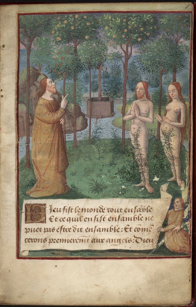 Edens have, Tilføj MS 26667, f.1r, Chronique Universelle af French School