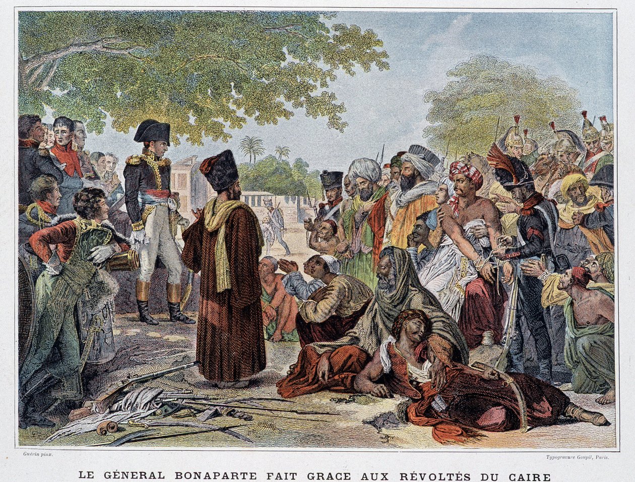 General Bonaparte gjorde takket være oprørene i Kairo - i "Victoires et Conquêtes des Armees Francaises", Paris, n.d. 1800-tallet. af French School